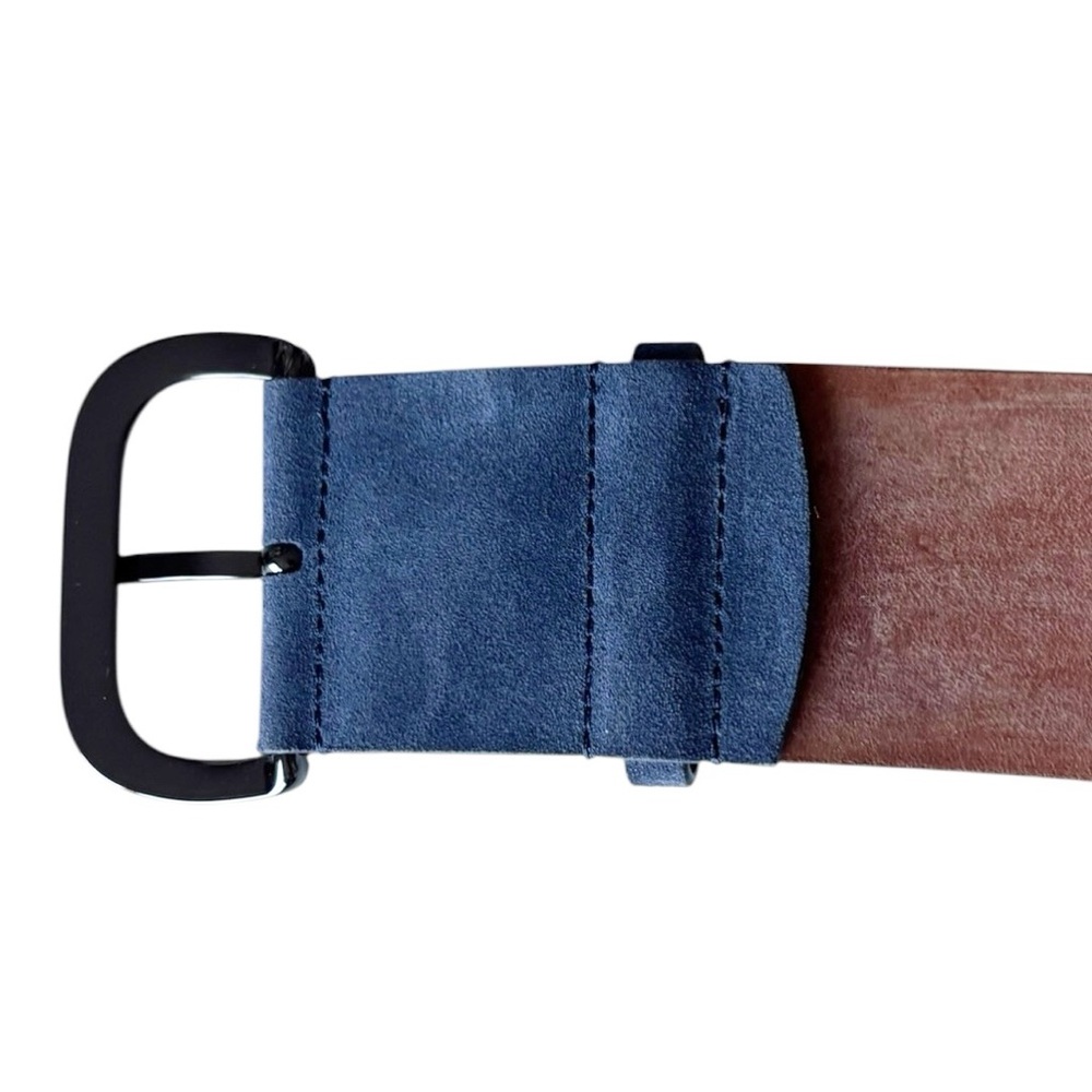 Carlisle blue suede finished leather hip belt curved with a gunmetal buckle |M - Picture 13 of 16
